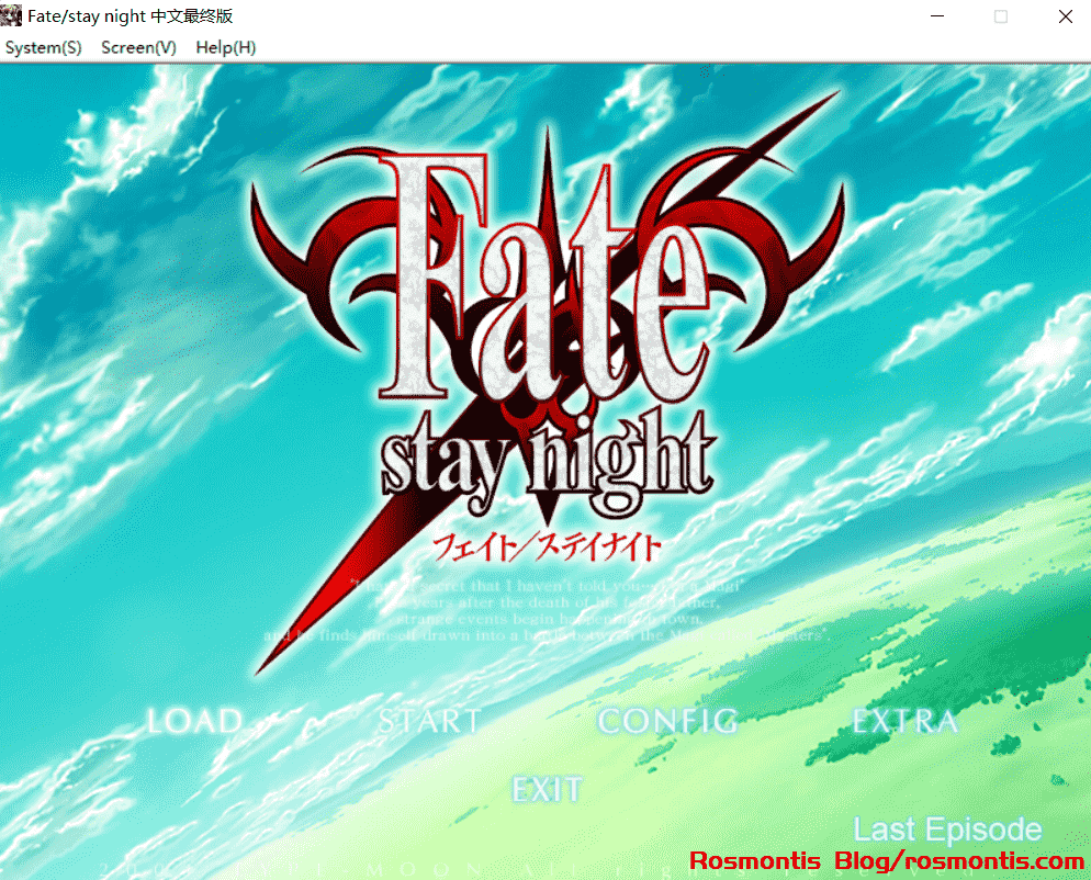 Fate/stay night  命运之夜  完整汉化+全CG存档（4.50GB）